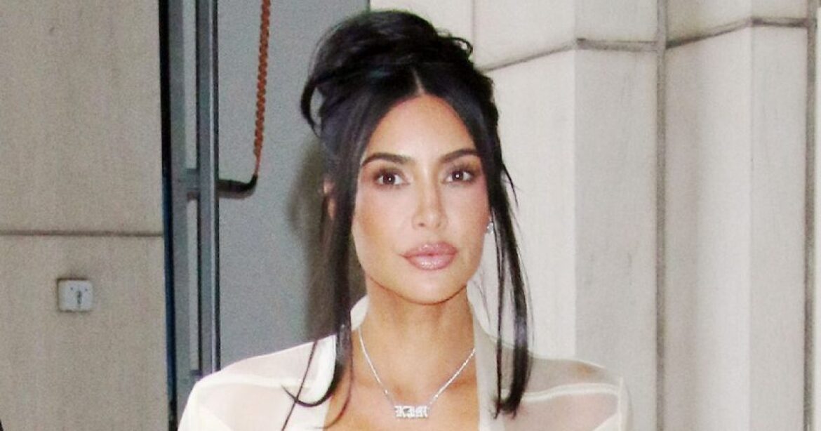 Kim Kardashian Looks Like A Glass Of Champagne As She Steps Out In Completely Sheer Pants