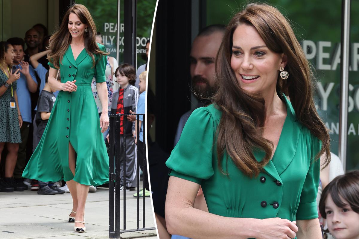Kate Middleton wears green in London to honor mental health initiative ...