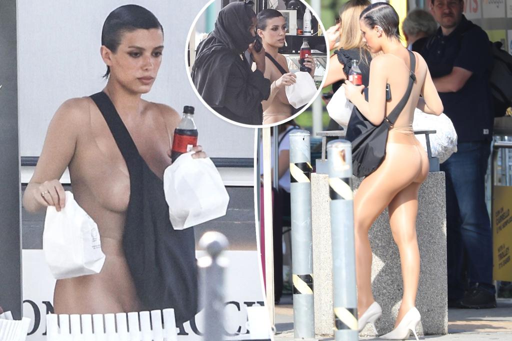 Kanye Wests Wife Bianca Censori Turns Heads In See Through Naked Top And Tights In Italy