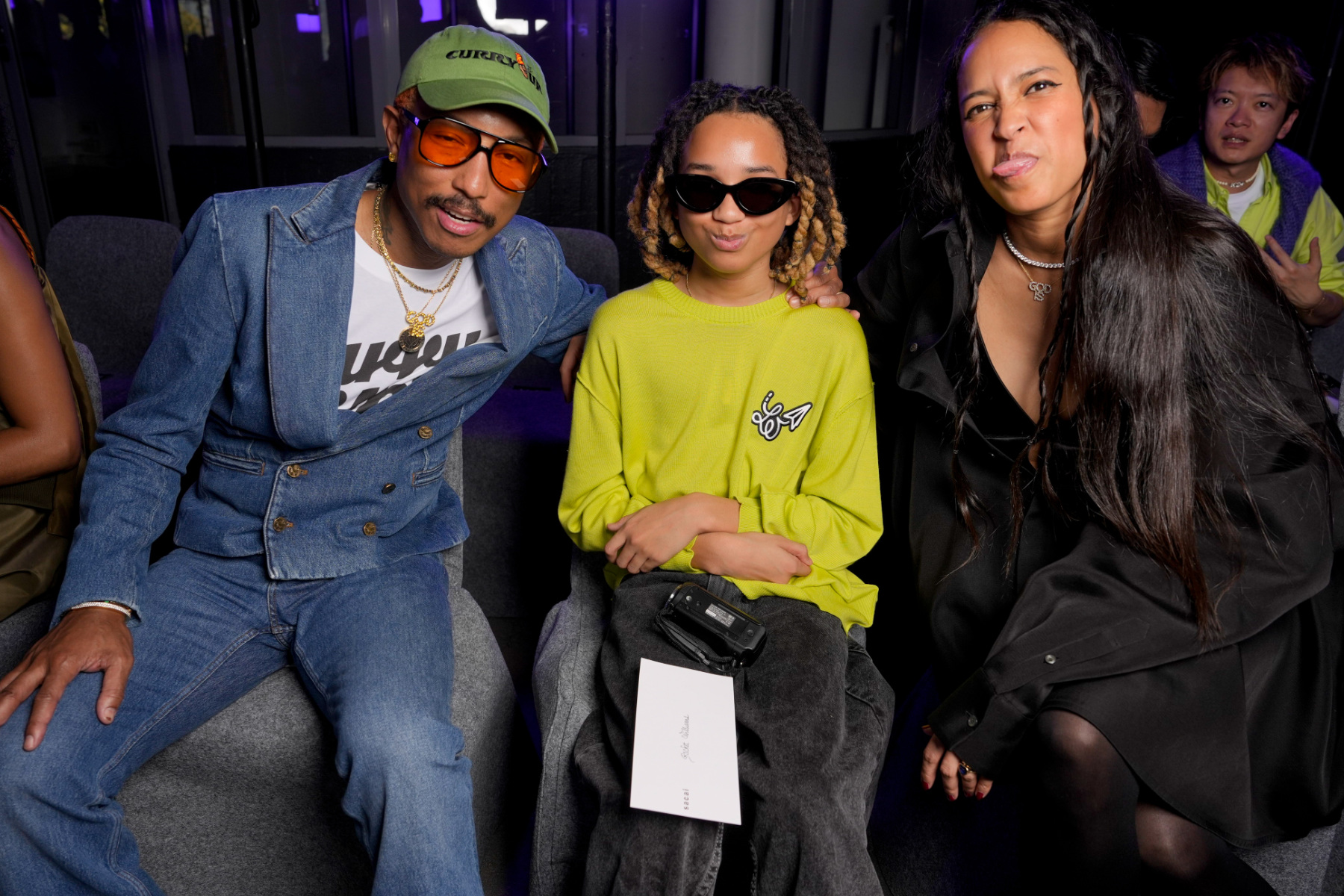 Pharrell Williams is seen outside Sacai fashion show during the Womenswear Spring/Summer 2024 as part of Paris Fashion Week.