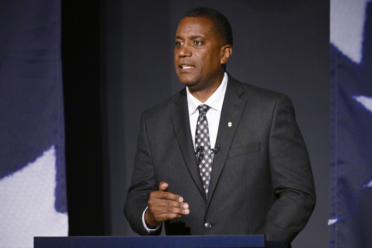 George Logan speaks during a debate, Oct. 18, 2022, in Waterbury, Conn. 