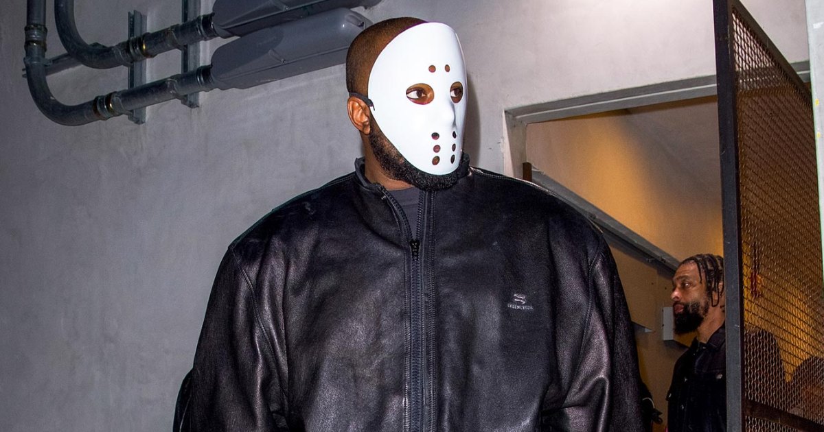 Kanye West Covers Face With ‘Friday the 13th’ Lookalike Mask Outside ...