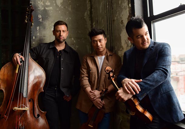 Grammy award-winning ensemble Time For Three. Photo by Shervin Lainez